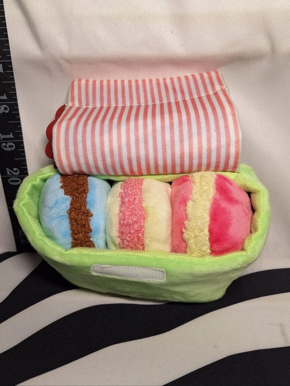 NWT Bark Sweetie Pie Macarons and Teddy Baker Dog Toys, 2 Pack, S